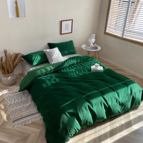 green corduroy quilt cover