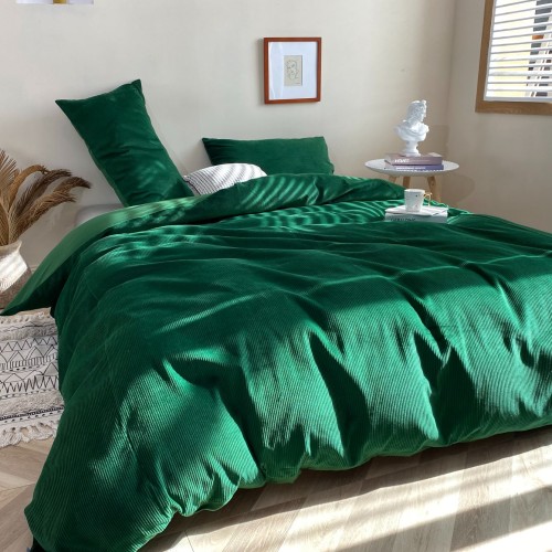 green corduroy quilt cover